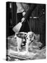 Dog Gets Snow Brushed from His Coat by Hotel Doorman-Alfred Eisenstaedt-Stretched Canvas