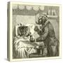 Dog Giving Pills to Sick Cat-null-Stretched Canvas