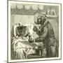 Dog Giving Pills to Sick Cat-null-Mounted Giclee Print