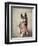 Dog Holding American Flag in Mouth-Robert Llewellyn-Framed Photographic Print