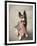 Dog Holding American Flag in Mouth-Robert Llewellyn-Framed Photographic Print