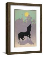 Dog Howls at the Full Moon-null-Framed Photographic Print