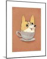 Dog in a teacup - Hannah Stephey Cartoon Dog Print-Hannah Stephey-Mounted Art Print