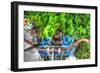 Dog in Basket-Robert Goldwitz-Framed Photographic Print