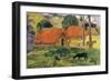 Dog in Front of Thatched Huts, 1892-Paul Gauguin-Framed Giclee Print