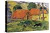 Dog in Front of Thatched Huts, 1892-Paul Gauguin-Stretched Canvas