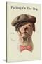 Dog in Hat and Bow Tie Smoking a Cigar-null-Stretched Canvas