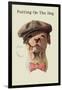 Dog in Hat and Bow Tie Smoking a Cigar-null-Framed Art Print