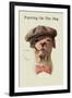 Dog in Hat and Bow Tie Smoking a Cigar-null-Framed Art Print