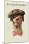 Dog in Hat and Bow Tie Smoking a Cigar-null-Mounted Art Print