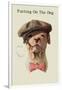 Dog in Hat and Bow Tie Smoking a Cigar-null-Framed Art Print