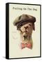 Dog in Hat and Bow Tie Smoking a Cigar-null-Framed Stretched Canvas