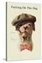 Dog in Hat and Bow Tie Smoking a Cigar-null-Stretched Canvas