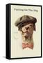 Dog in Hat and Bow Tie Smoking a Cigar-null-Framed Stretched Canvas