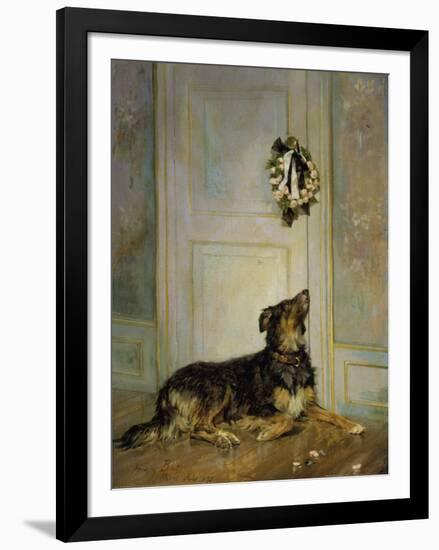 Dog in Mourning, c.1870-Henry Bacon-Framed Art Print