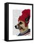 Dog in Ski Sweater-Fab Funky-Framed Stretched Canvas