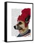 Dog in Ski Sweater-Fab Funky-Framed Stretched Canvas