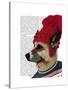 Dog in Ski Sweater-Fab Funky-Stretched Canvas