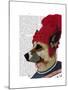 Dog in Ski Sweater-Fab Funky-Mounted Art Print