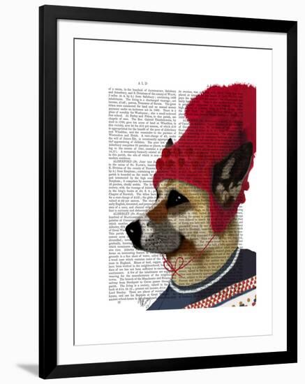 Dog in Ski Sweater-Fab Funky-Framed Art Print