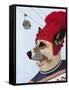 Dog in Ski Sweater-Fab Funky-Framed Stretched Canvas