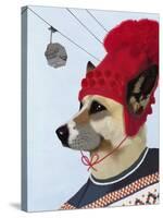 Dog in Ski Sweater-Fab Funky-Stretched Canvas