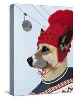 Dog in Ski Sweater-Fab Funky-Stretched Canvas