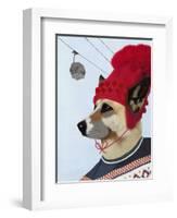 Dog in Ski Sweater-Fab Funky-Framed Art Print