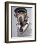 Dog in sweater and cap-Justin Paget-Framed Photographic Print