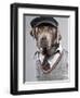 Dog in sweater and cap-Justin Paget-Framed Photographic Print