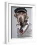 Dog in sweater and cap-Justin Paget-Framed Photographic Print