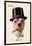 Dog in Top Hat Smoking a Cigar-null-Framed Art Print