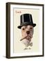 Dog in Top Hat Smoking a Cigar-null-Framed Art Print