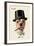 Dog in Top Hat Smoking a Cigar-null-Framed Art Print