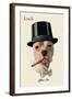 Dog in Top Hat Smoking a Cigar-null-Framed Art Print