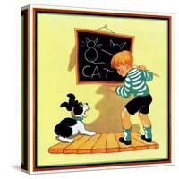 Dog Lesson - Child Life-Clarence Biers-Stretched Canvas