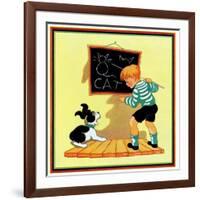 Dog Lesson - Child Life-Clarence Biers-Framed Giclee Print