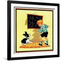 Dog Lesson - Child Life-Clarence Biers-Framed Giclee Print