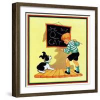 Dog Lesson - Child Life-Clarence Biers-Framed Giclee Print