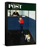 "Dog License" Saturday Evening Post Cover, June 21, 1952-George Hughes-Framed Stretched Canvas