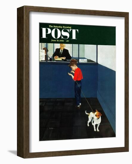 "Dog License" Saturday Evening Post Cover, June 21, 1952-George Hughes-Framed Giclee Print