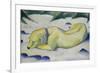 Dog Lying in the Snow, 1910/1911-Franz Marc-Framed Giclee Print