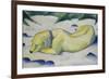 Dog Lying in the Snow, 1910/1911-Franz Marc-Framed Giclee Print