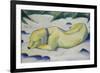 Dog Lying in the Snow, 1910/1911-Franz Marc-Framed Giclee Print