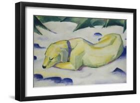 Dog Lying in the Snow, 1910/1911-Franz Marc-Framed Giclee Print