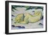 Dog Lying in the Snow, 1910/1911-Franz Marc-Framed Giclee Print