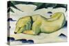Dog Lying in the Snow-Franz Marc-Stretched Canvas