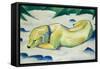 Dog Lying in the Snow-Franz Marc-Framed Stretched Canvas