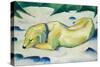 Dog Lying in the Snow-Franz Marc-Stretched Canvas