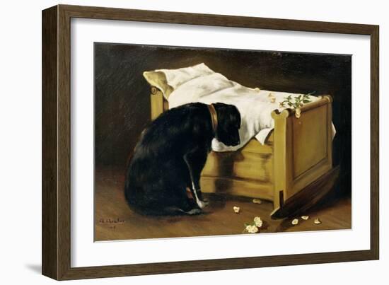 Dog Mourning its Little Master, 1866-A. Archer-Framed Giclee Print